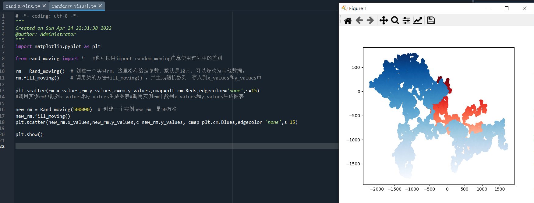 python数据可视化-matplotlib入门(2)-利用随机函数生成变化图形