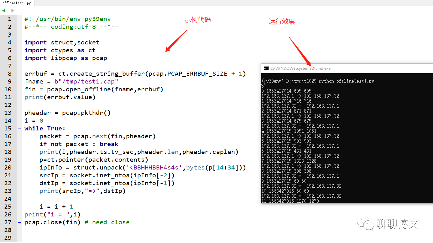 python3使用libpcap库进行抓包及数据处理