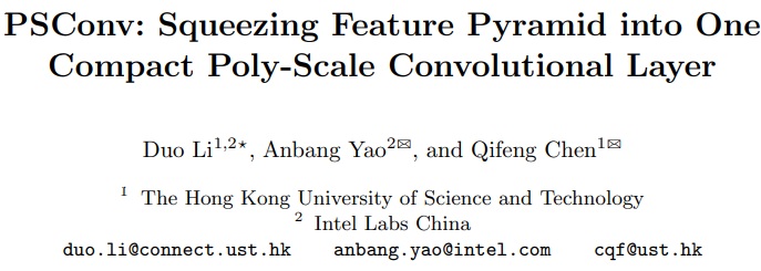 卷积骚操作-PSConv：Squeezing Feature Pyramid into One Compact Poly-Scale Convolutional Layer
