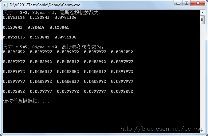 高斯滤波及高斯卷积核C++实现