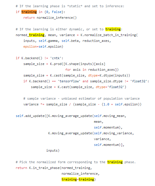 keras BatchNormalization 之坑