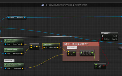 UE4如何检测目标在锥形视野内